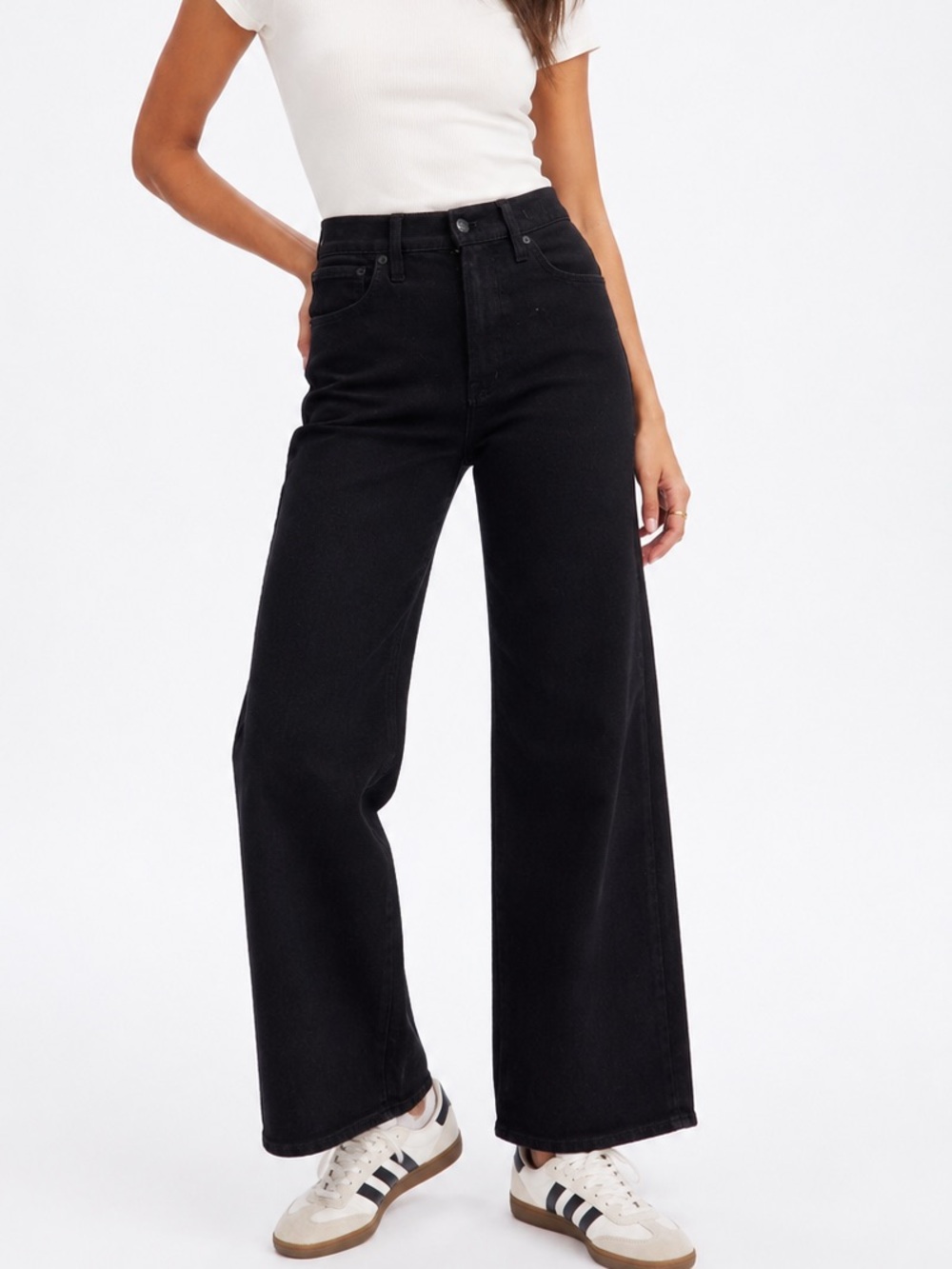 Madewell The Perfect Vintage Wide Leg Jean Black Wash Size 26